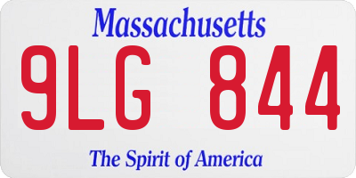 MA license plate 9LG844