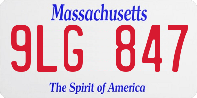 MA license plate 9LG847