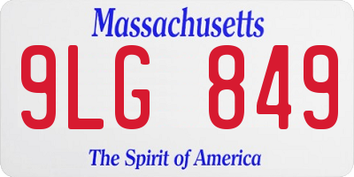 MA license plate 9LG849