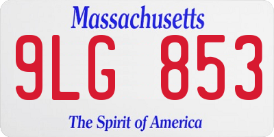 MA license plate 9LG853