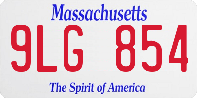 MA license plate 9LG854
