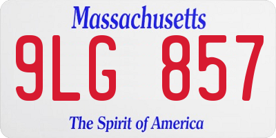 MA license plate 9LG857