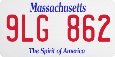 MA license plate 9LG862