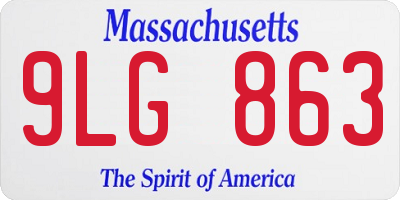 MA license plate 9LG863