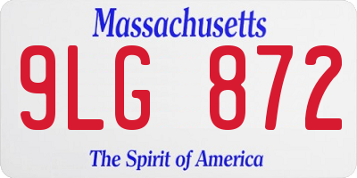 MA license plate 9LG872