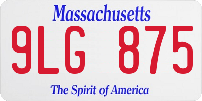 MA license plate 9LG875
