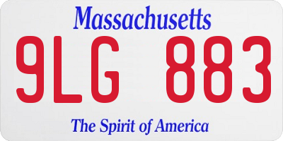 MA license plate 9LG883