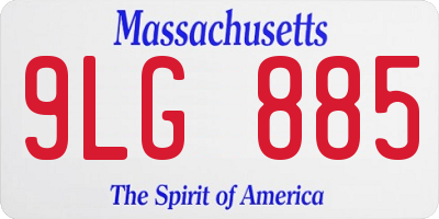 MA license plate 9LG885
