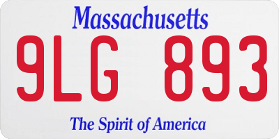 MA license plate 9LG893