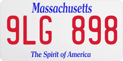 MA license plate 9LG898