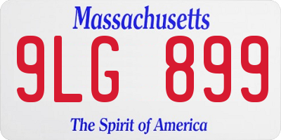 MA license plate 9LG899