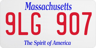 MA license plate 9LG907