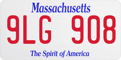 MA license plate 9LG908