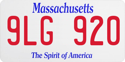 MA license plate 9LG920