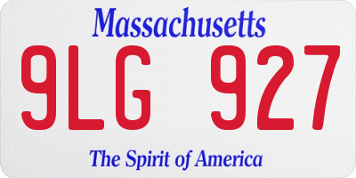 MA license plate 9LG927