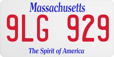 MA license plate 9LG929