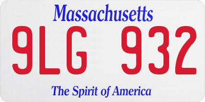 MA license plate 9LG932