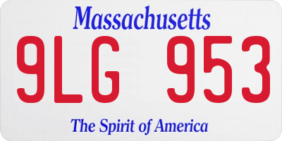 MA license plate 9LG953