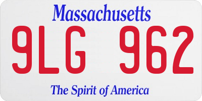 MA license plate 9LG962