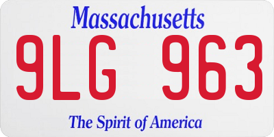 MA license plate 9LG963