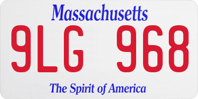 MA license plate 9LG968