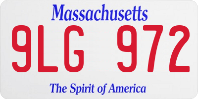 MA license plate 9LG972