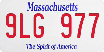 MA license plate 9LG977
