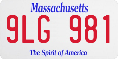 MA license plate 9LG981