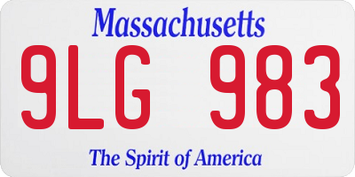 MA license plate 9LG983