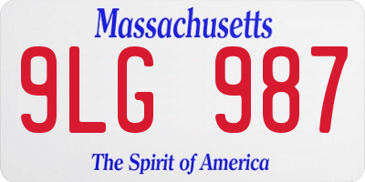 MA license plate 9LG987