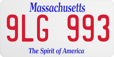 MA license plate 9LG993