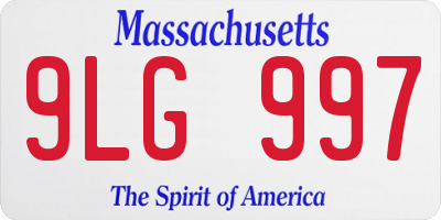 MA license plate 9LG997