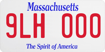 MA license plate 9LH000