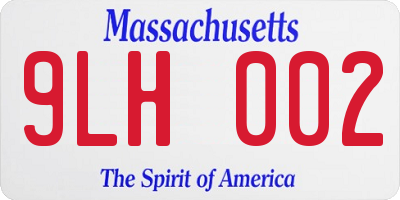 MA license plate 9LH002