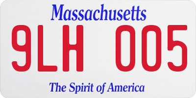 MA license plate 9LH005