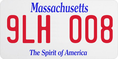 MA license plate 9LH008
