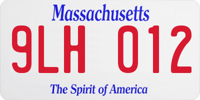 MA license plate 9LH012