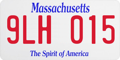 MA license plate 9LH015