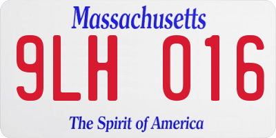 MA license plate 9LH016
