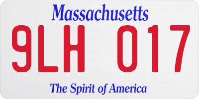 MA license plate 9LH017