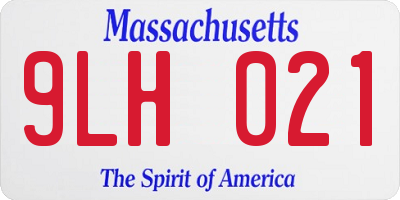 MA license plate 9LH021