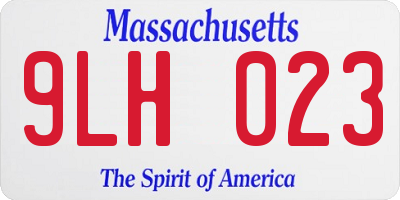 MA license plate 9LH023