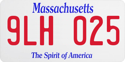 MA license plate 9LH025