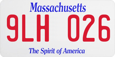 MA license plate 9LH026