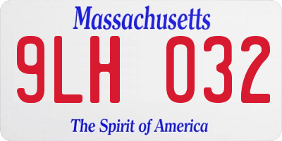 MA license plate 9LH032