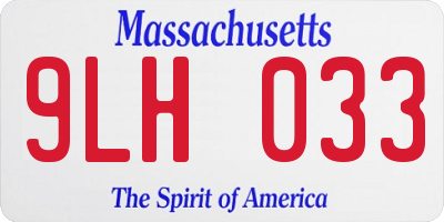 MA license plate 9LH033