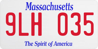 MA license plate 9LH035
