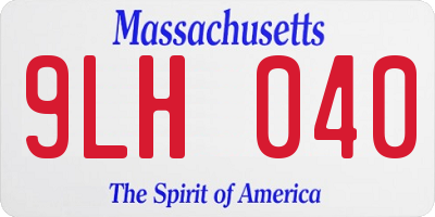 MA license plate 9LH040