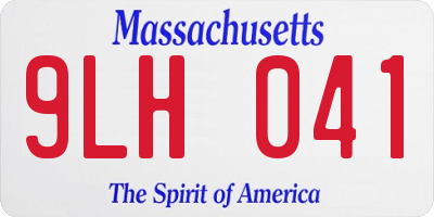 MA license plate 9LH041
