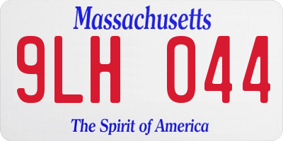 MA license plate 9LH044